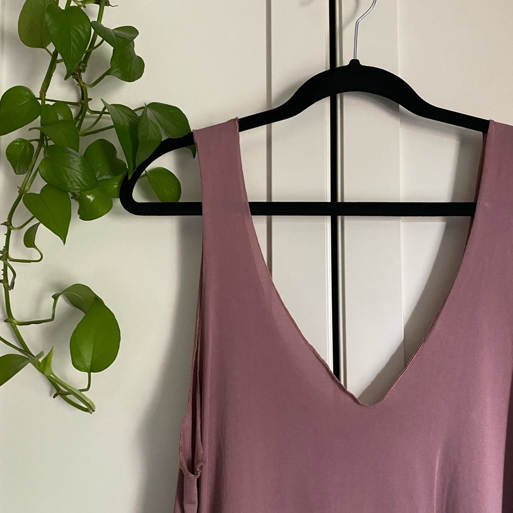 Dusty rose swing tank-top
